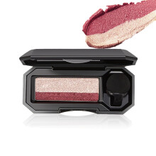 Dual Color Waterproof Glitter Eyeshadow Palette with Brush and Mirror, LongLasting 02#