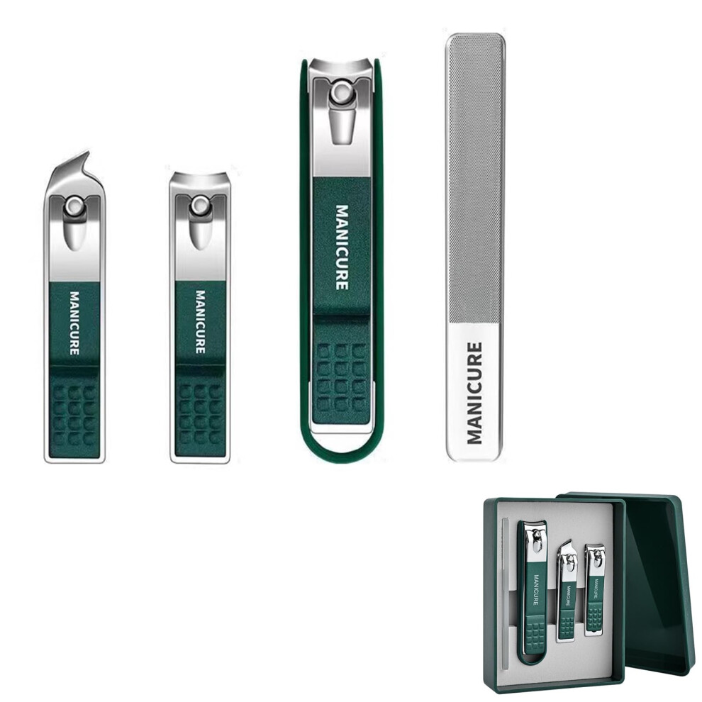 Nail Clipper Set with Precise Stainless Steel Blades, 4Piece Toenail and Fingernail Kit
