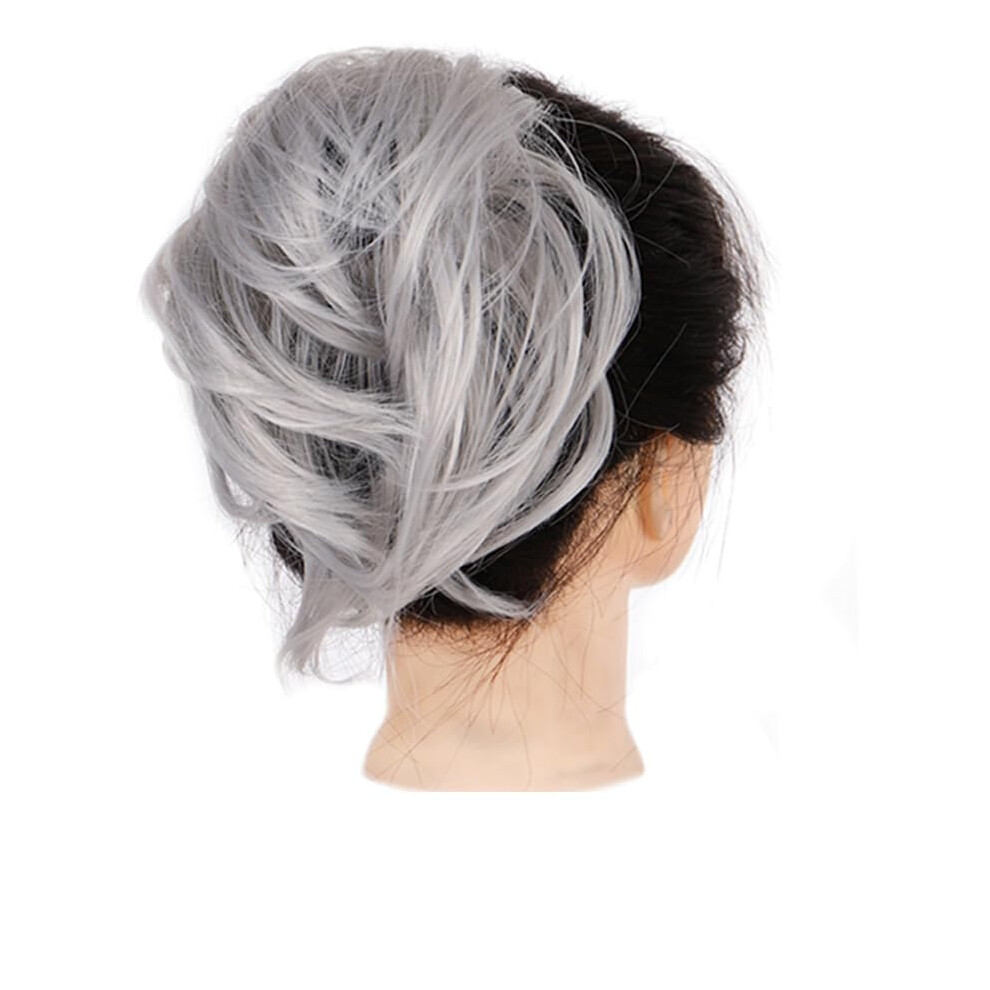 Unisex Synthetic Hair Bun Clipon Ponytail Extension Heatresistant Fiber For Instant Volume Boost