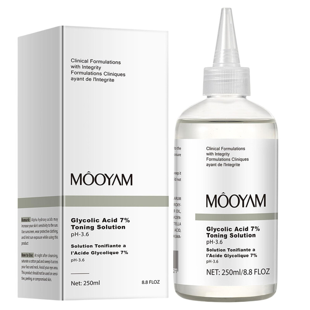 Glycolic Acid Toner 7% Face Toner 250ml for Gentle Exfoliation, Pore Refinement and Wrinkle Care