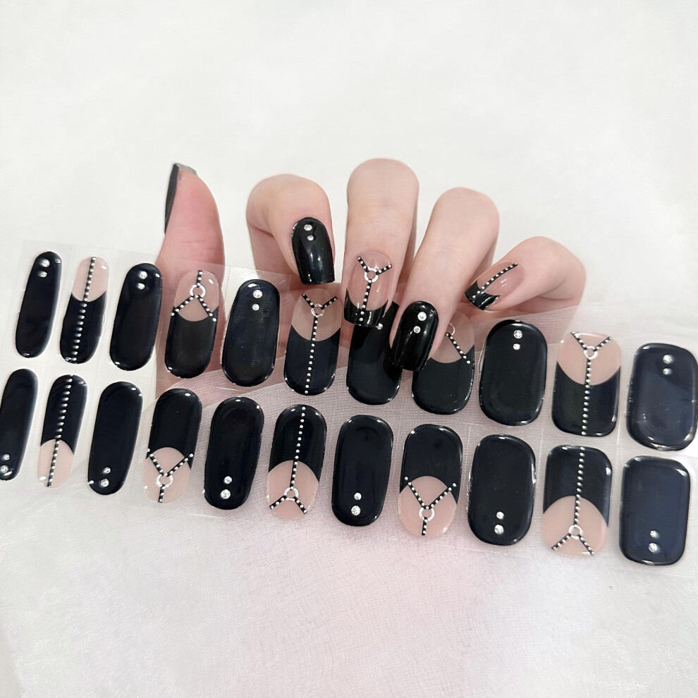 Light Semi Cured Gel Nail Strips With Glitter, Salon Quality Wraps For Long Lasting Shine, Uv Led Compatible