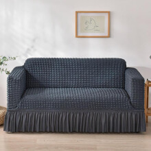 (Dark Gray, M: 2 seater(130-180cm/51.18-70.87in)) Solid Color Sofa Cover, Elastic Sofa Slipcover, 1 Count Non-slip Sofa Slipcover, Dustproof Sofa