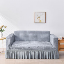 (pebble lime, L: 3 seater(180-230cm/70.87-90.55in)) Solid Color Sofa Cover, Elastic Sofa Slipcover, 1 Count Non-slip Sofa Slipcover, Dustproof Sofa
