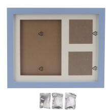 Babyhandafdrukset, Babyherinneringslijstje van niet-giftige klei, Babyvoetafdrukset inclusief naamstempels, echt glas, houten lijst, eenvoudig te