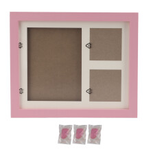 Kit de recordação com impressão de mão, porta-retratos para fotos de momentos especiais, moldura de madeira premium com impressões de patas de