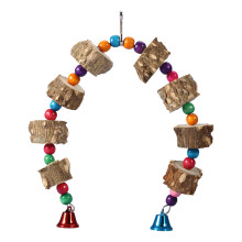Parrot Gnawing Toys With Hanging Swing, Bird Foraging Toys For Medium Birds Featuring Colorful Beads And Bell Promoting Healthy Beak Grooming And
