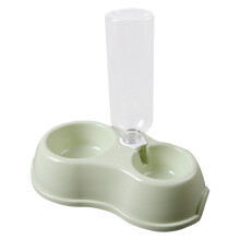 Easy To Clean Double Bowls With Automatic Drinking Bottle No Spill Pet Feeder Detachable Stainless Steel Bowl Replaceable Water Bottle Lightweight Por