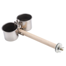Rustfrit stål foderskåle til fugle, holdbare og lang levetid rustbestandige fuglefoderkopper med klemmeholder til burtilbehør, multifunktionel
