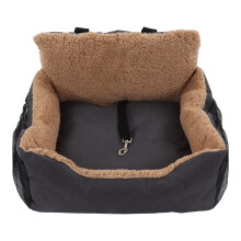 Lit de voyage pour animaux de compagnie avec laisse de sécurité, siège auto pour chiens de petite taille (moins de 14 kg), rehausseur rembourré
