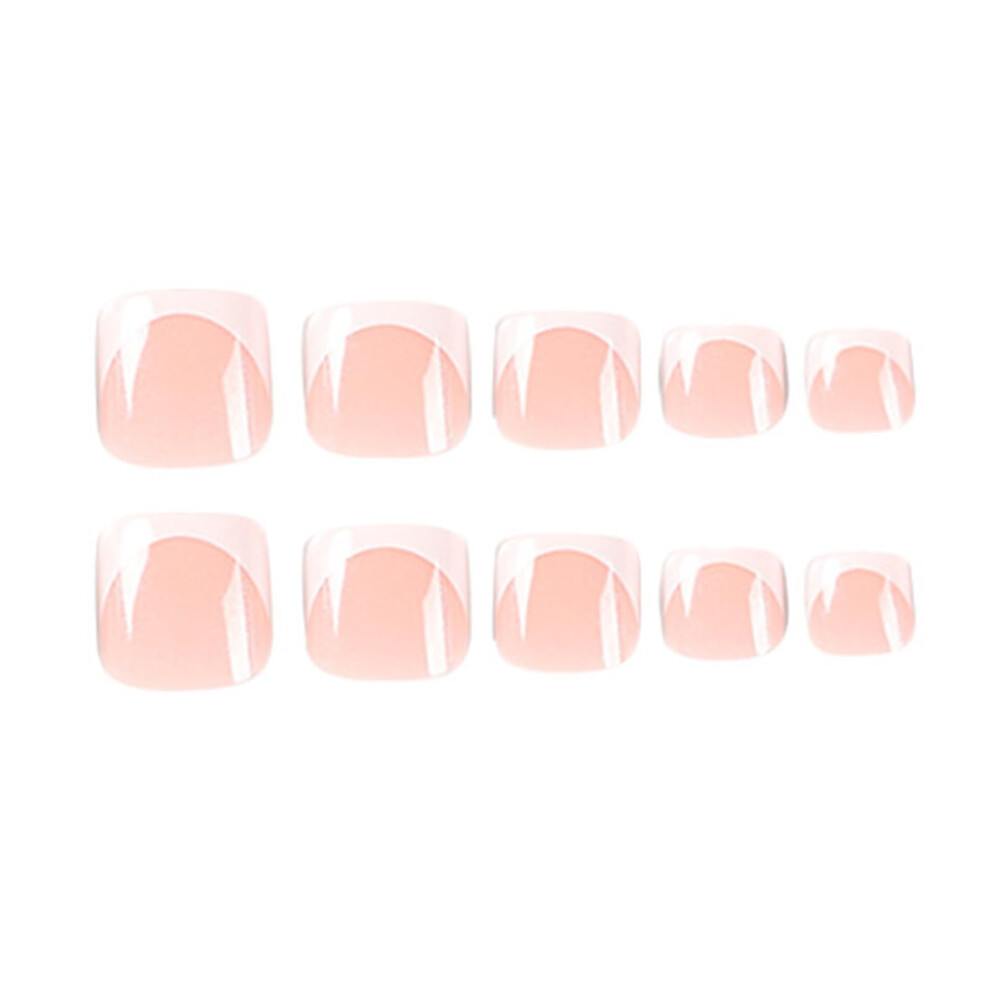 French Press On Toe Nails Oval False Nail Tips Quick Apply Reusable Paintable for Pedicure