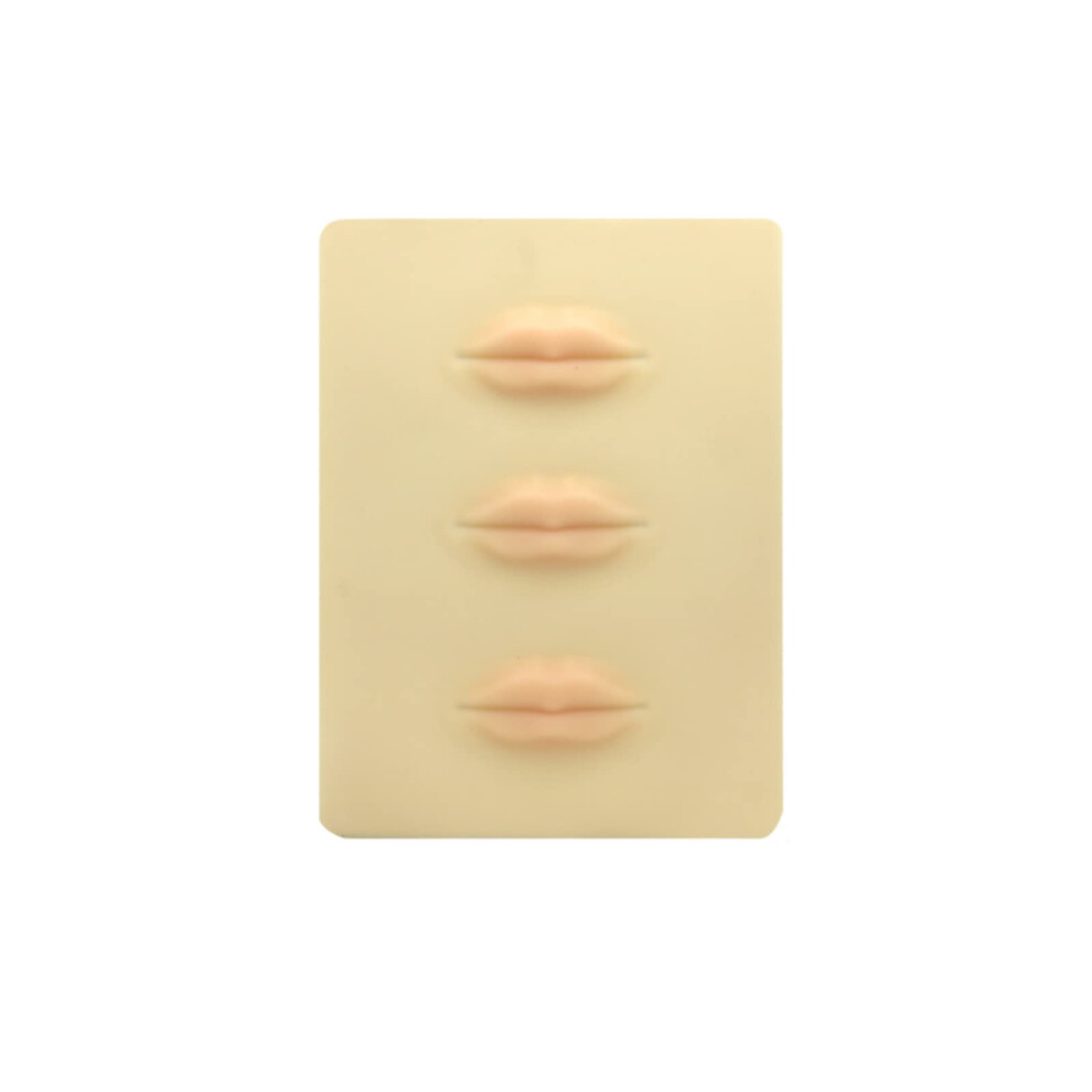 3Pcs 3D Silicone Lip Tattoo Practice Skin with Realistic Contours for Permanent Makeup Training