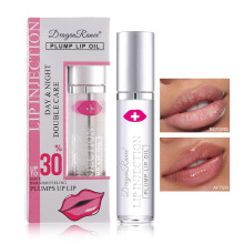 Clear Hydrating Lip Plumper Oil with Roller Applicator, NonSticky Gloss for Fuller Lips