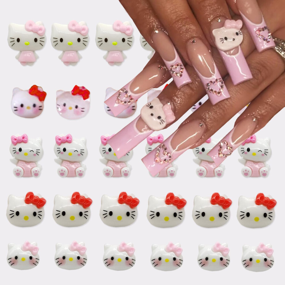 36Pcs 3D Nail Charms for Acrylic Nails, Kawaii Cute Nail Art Gems Assortment for DIY Manicure and Crafts