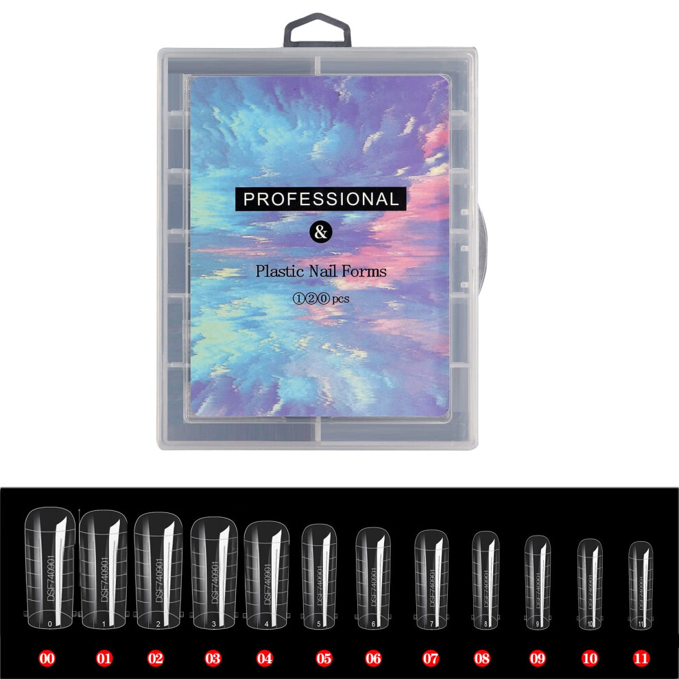 Clear Nail Extension Forms with Clear Scale Gel Nail Forms for Accurate Length Control Salon and Home