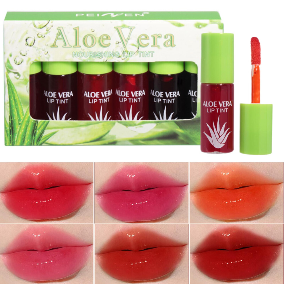 Lip Stain Set Long Lasting Waterproof Color, Korean Tinted Lip and Cheek Stain, Mini Liquid Lipstick