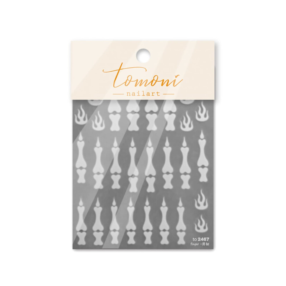 Halloween Nail Stickers 5D Embossed Horror Bone UltraThin SelfAdhesive DIY Nail Art Decals