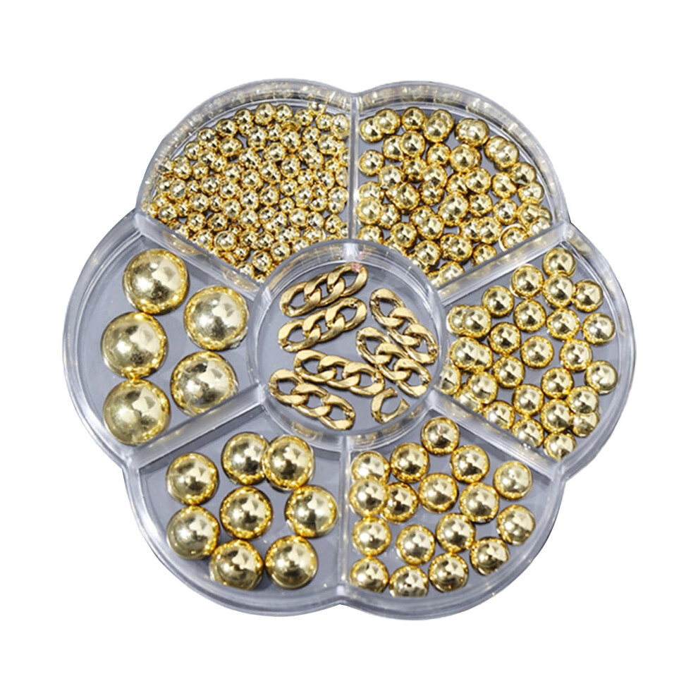 Nail Art Pearls Set with Mixed Sizes 310mm, Half Round Faux Pearls for Manicure Decoration