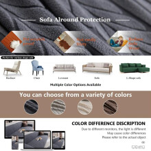 (Light Gray, 2 Seater Sofa(145CM-185CM)-1count) Solid Color Sofa Cover, 1 Count Non-slip, Dustproof Sofa Protector for Home Living Room Bedroom Hotel