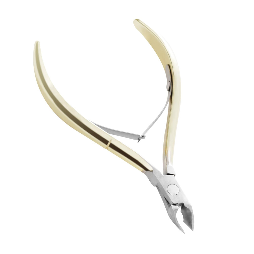 Golden Professional Stainless Steel Cuticle Nipper With Ultraprecise Sharp Blades For Salon And Home Â