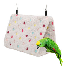 Maison en peluche avec double crochet, cabane chaude et confortable pour oiseaux et petits animaux, hamac suspendu pliable et léger en velours