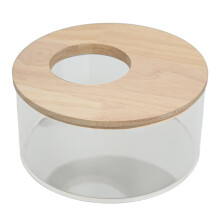 Hamster Sand Bath Box, Transparent Acrylic Sand Bath Container with Leak-proof Cover with Holes, Round Design Spacious Digging & Bathing Space for Sma