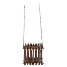 Scala di corda per gabbia per uccelli Giocattolo per animali domestici Ponte sospeso Anello in sisal Scale in legno per parrocchetti Calopsitte Legno