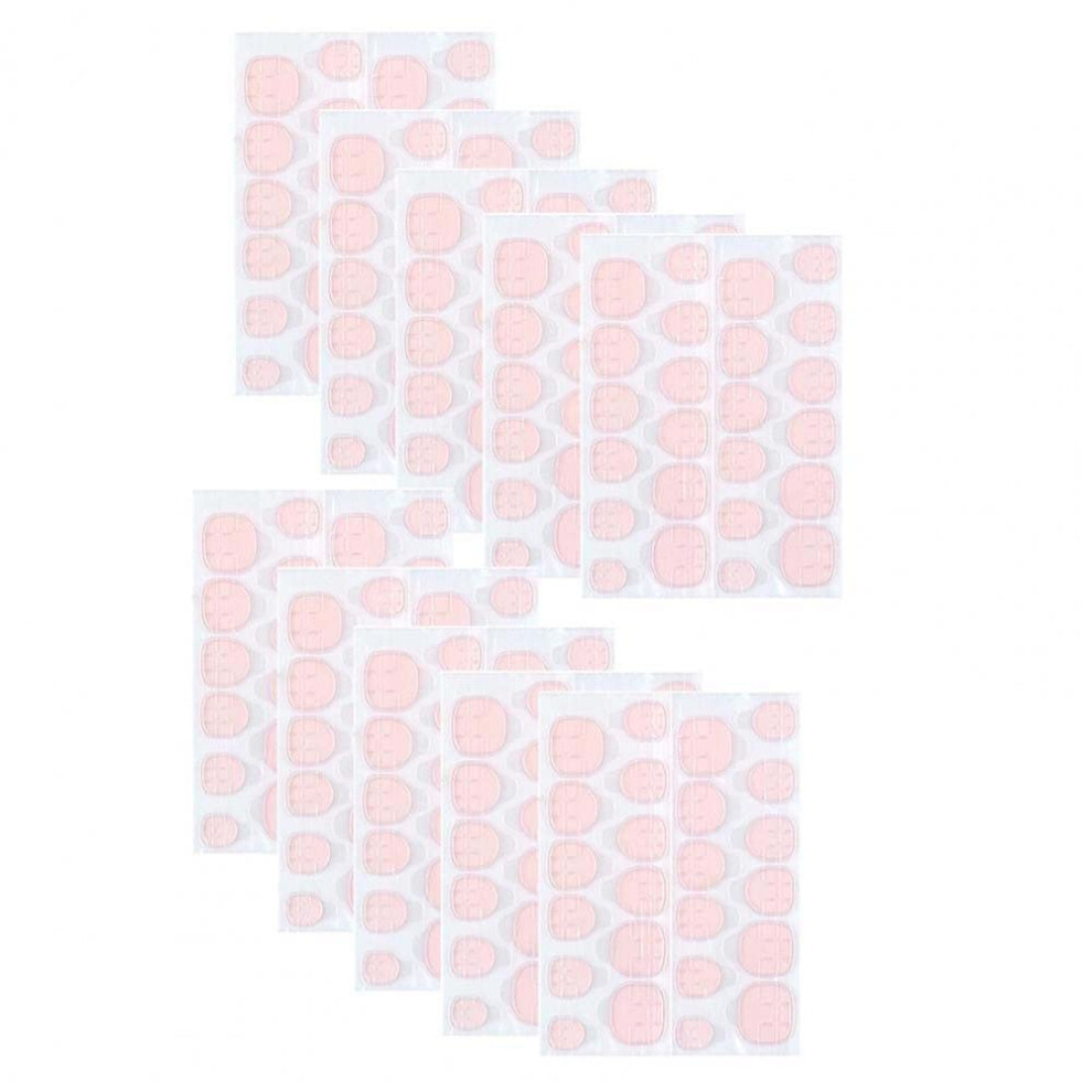Nail Glue Stickers Double Sided Transparent Tabs Strong Hold for Press On False Nail Tips 10 Sheets