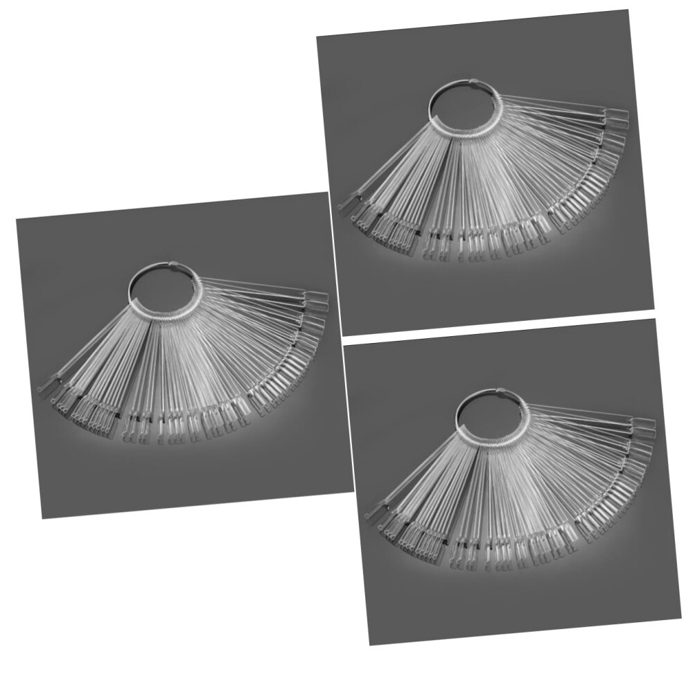 150 Pcs Clear Nail Color Display Sticks with Ring Plastic False Nail Tips for Polish Swatches