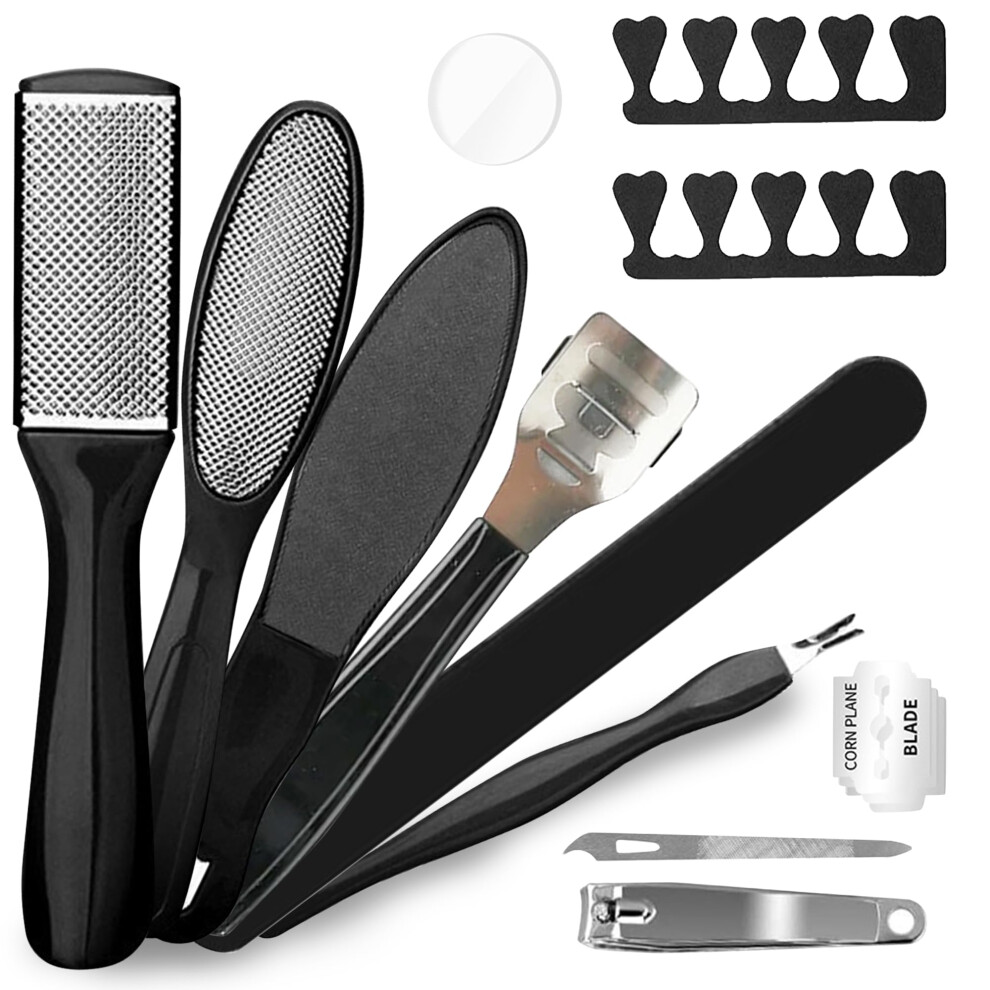 Black Professional Foot File And Pedicure Foot Rasp For Callus Removal, Ergonomic Wet Or Dry Tool