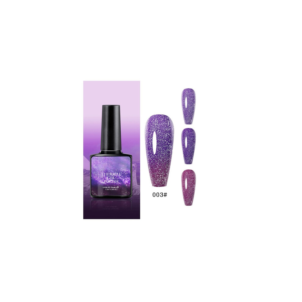 Color Changing Gel Nail Polish with Holographic Glitter, TemperatureActivated, Long Lasting 7.5ml