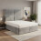 Double Silver Velvet Side Lift Ottoman Storage Bed 1