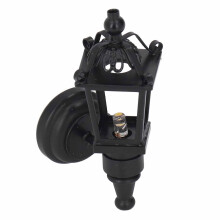 Miniature 1:12 Scale LED Wall Light for Dollhouse & Garden in Black Finish