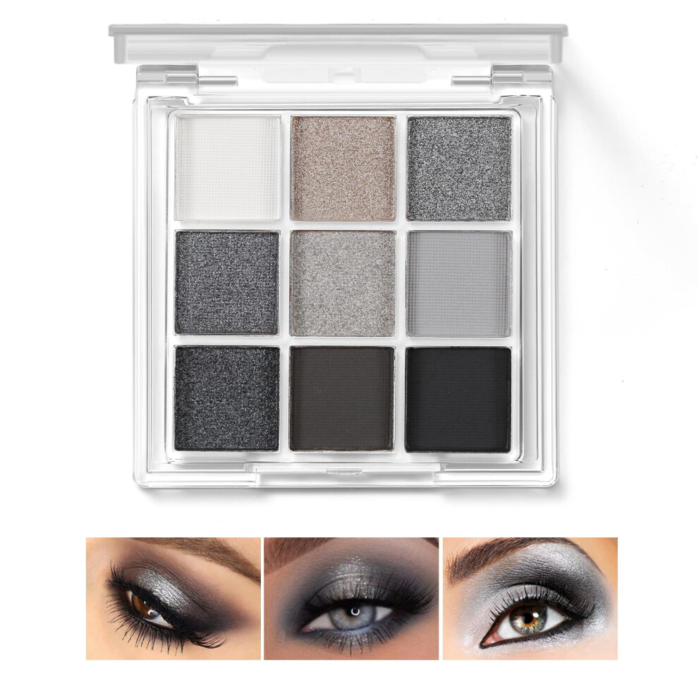 AFGHOUZ 9 Color Eyeshadow Palette Smoky Eye Makeup Shimmer Matte Waterproof LongLasting