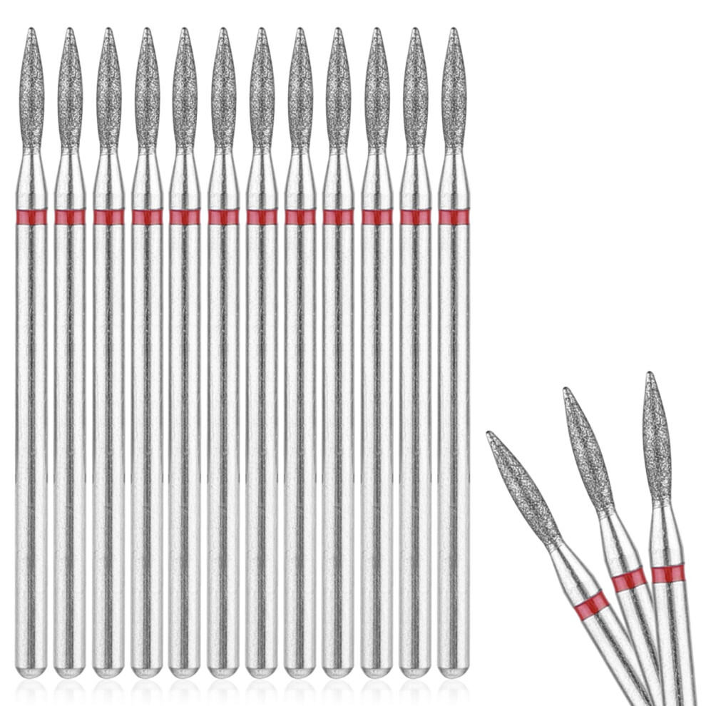 12pcs Flame Shape Cuticle Nail Drill Bits Set for Fast Cuticle Removal and Professional Manicure
