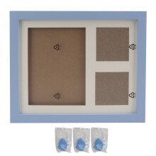 Kit per impronte di mani e piedini del bambino, cornice ricordo per neonati, argilla atossica, include timbri con nome, vero vetro, cornice in legno,