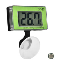 Digitales Aquarium-Thermometer, wasserdicht, LCD-Display mit Saugnapf, Echtzeitüberwachung, gut ablesbar, präzise Messung, kabelloses Design für