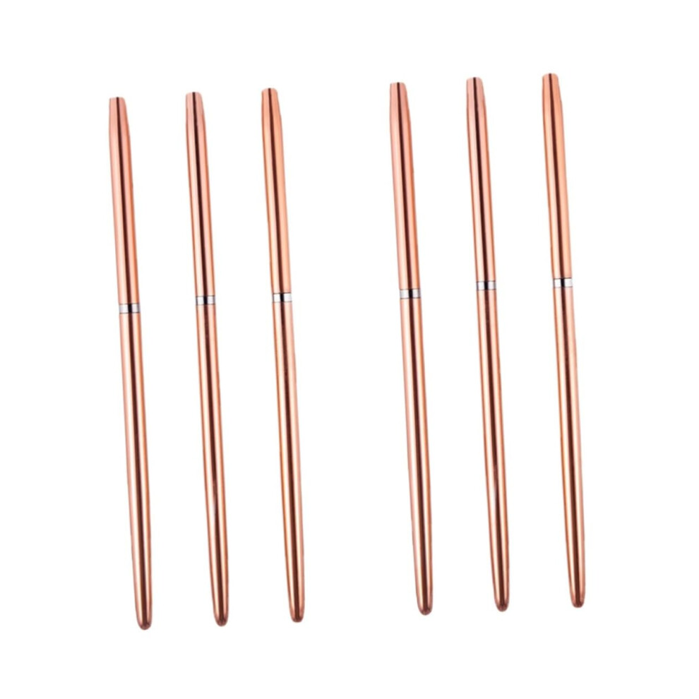 Professional Nail Art Brushes Set 6pcs with Lids for Fine Line Manicure and Dotting Pen Kit