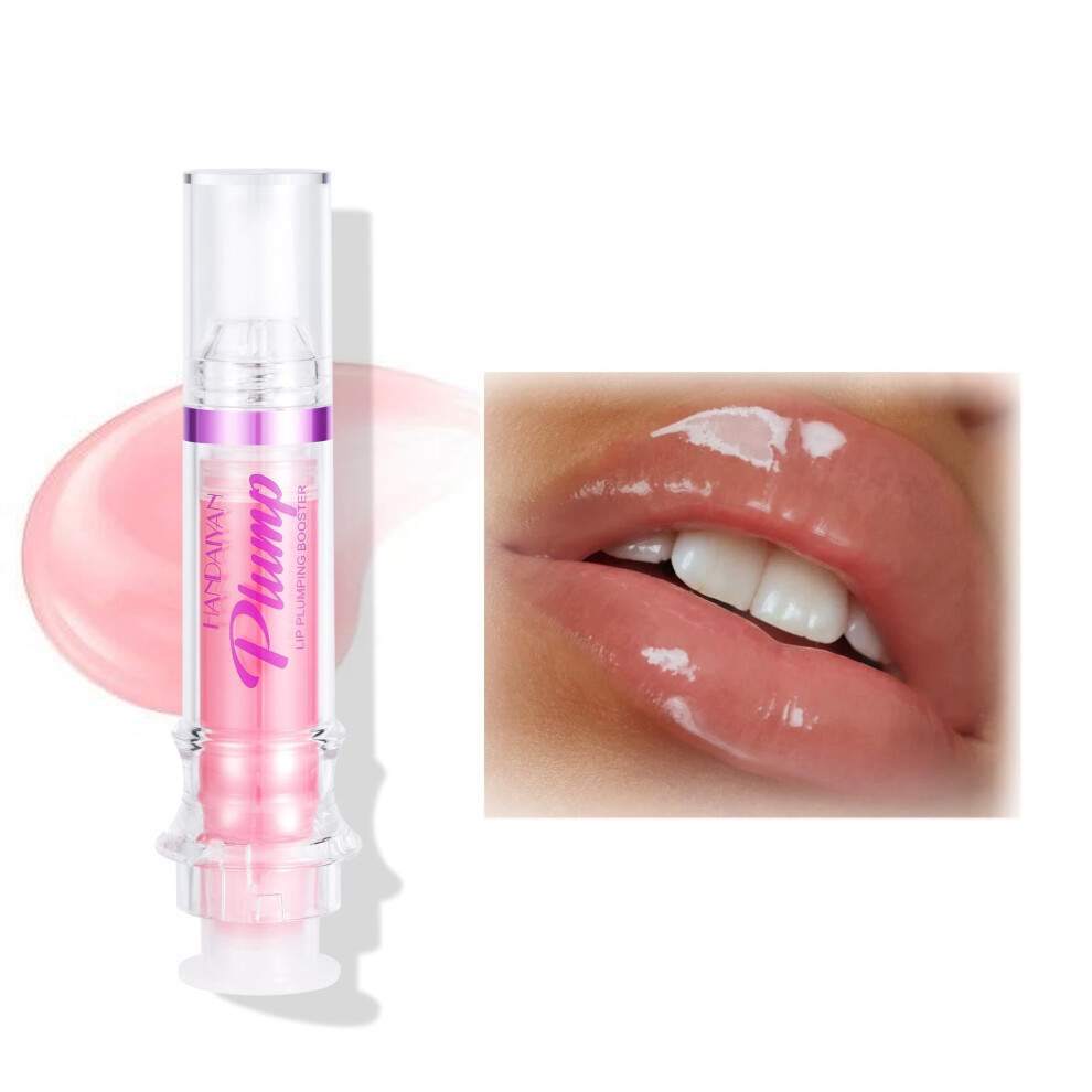 Lip Plumper Gloss with Natural Spicy Oil, Instant Hydration and Glossy Finish for Fuller Lips (01#)