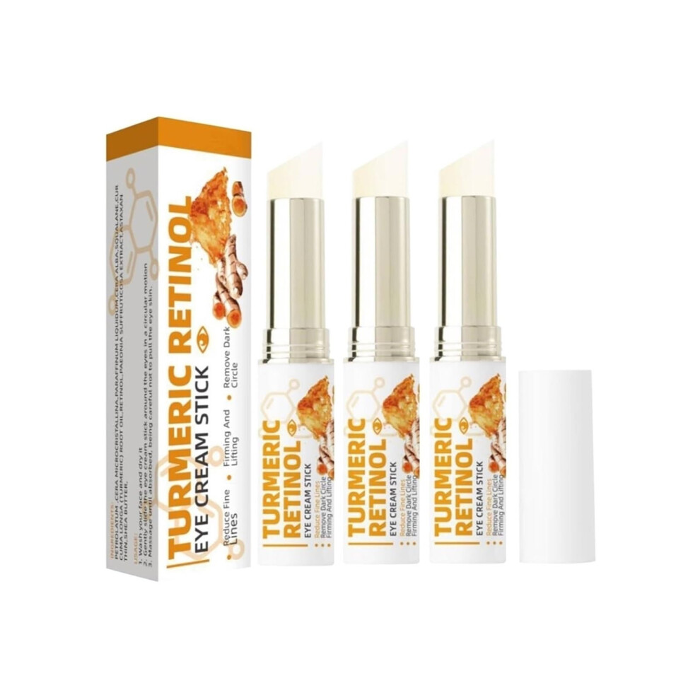 Cream/Dark Retinol Turmeric Eye Stick For Circles Puffiness Wrinkles And Fine Lines Hydration