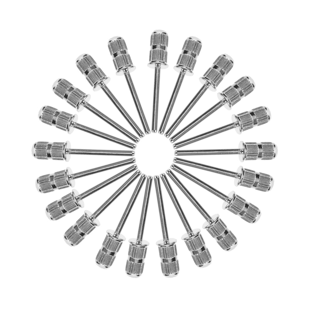 Silver 20Pcs Metal Nail Drill Bits Set For Manicure Pedicure Acrylic Gel Nails Durable