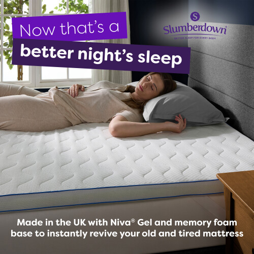 Slumberdown 5cm Gel Memory Foam Mattress Topper Small Double 1