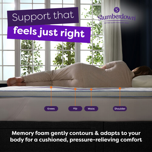 Slumberdown 5cm Gel Memory Foam Mattress Topper Small Double 2