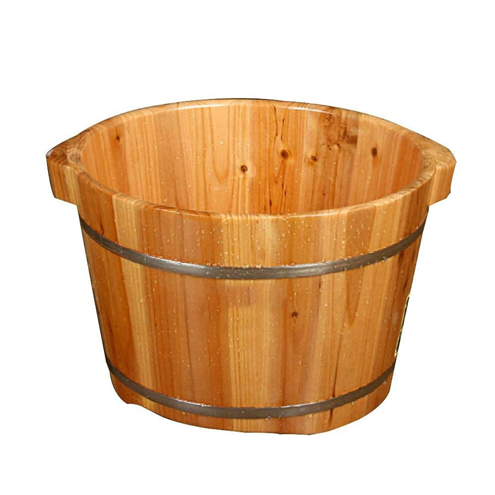 Fragrant Fir Wooden Foot Bath Tub with Heat Retention Design for Home and Hotel Spa