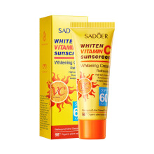 Face Sunscreen SPF 60 PA++++ with Vitamin C, Lightweight Makeup Primer for Sensitive Skin, Water Resistant