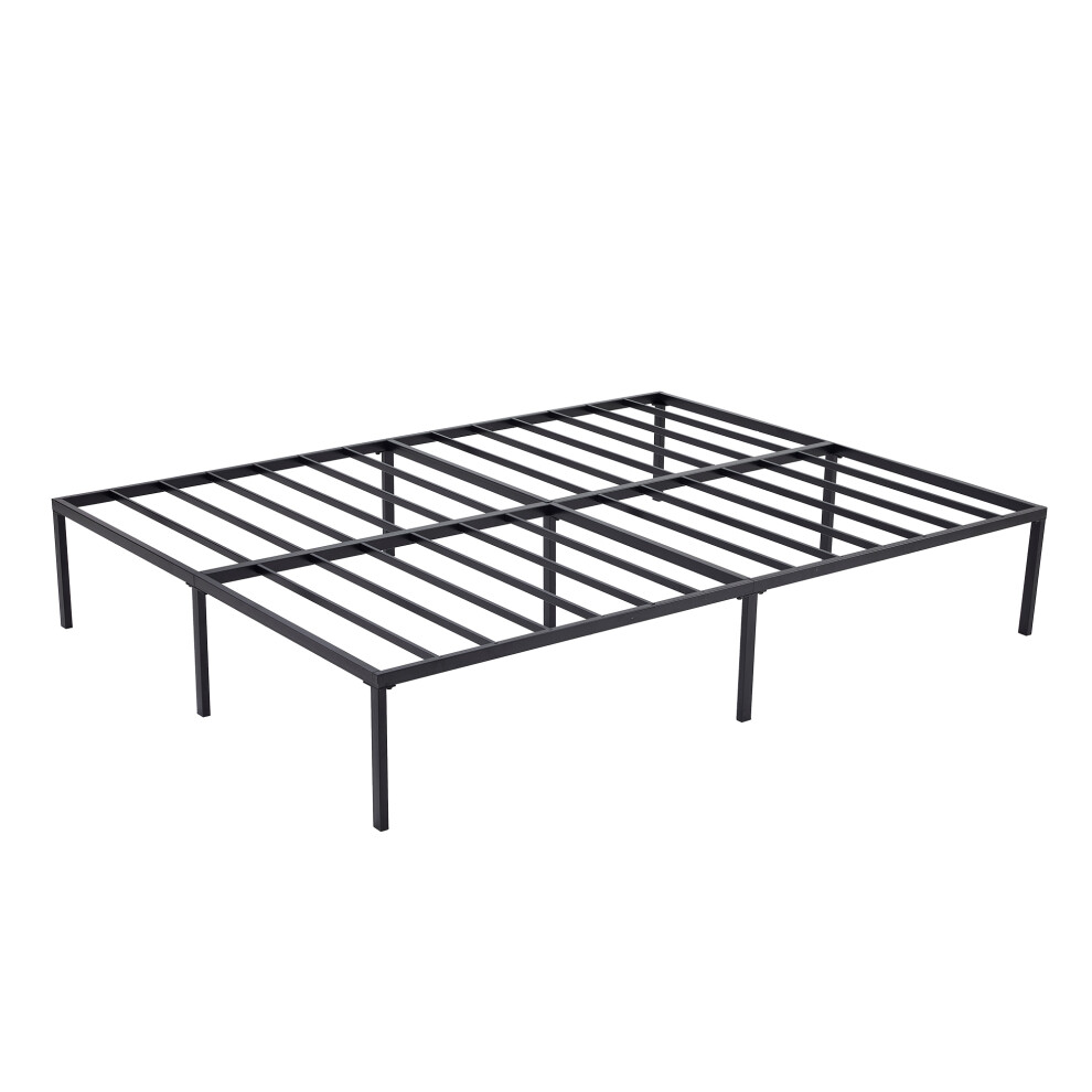 New Mcc Metal Bed Frame W/ Heavy Duty Steel Slats Support And Underbed Storage Space Florence King Black