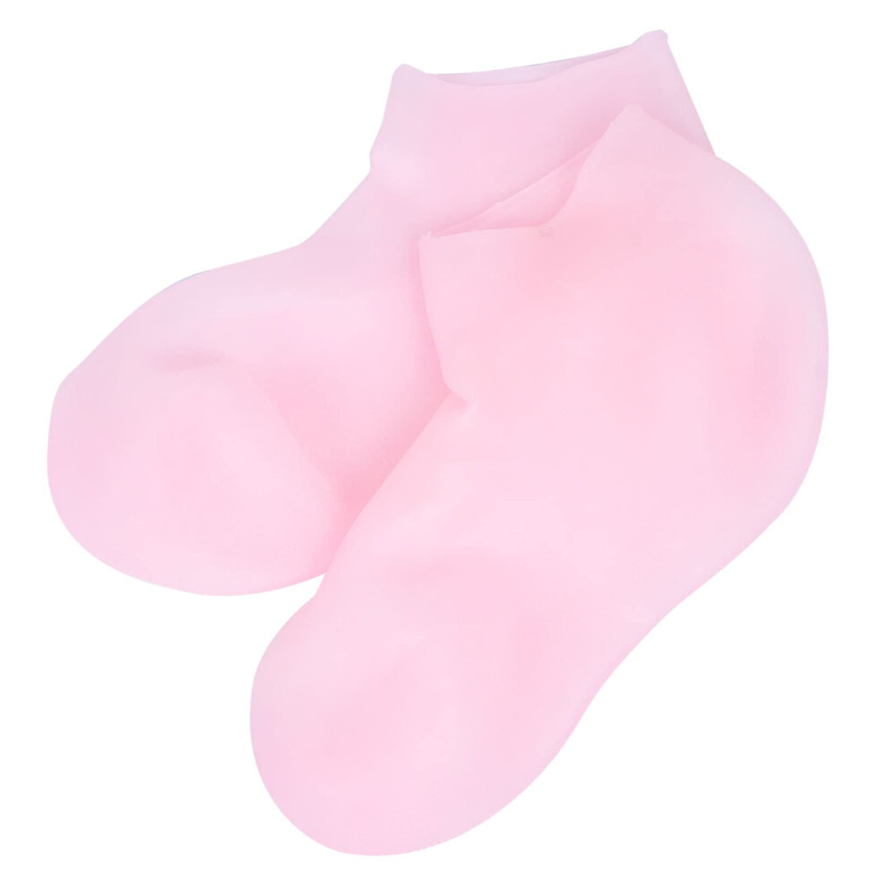 Pink Moisturizing Gel Socks For Dry Cracked Feet With Deep Hydration Reusable Xl