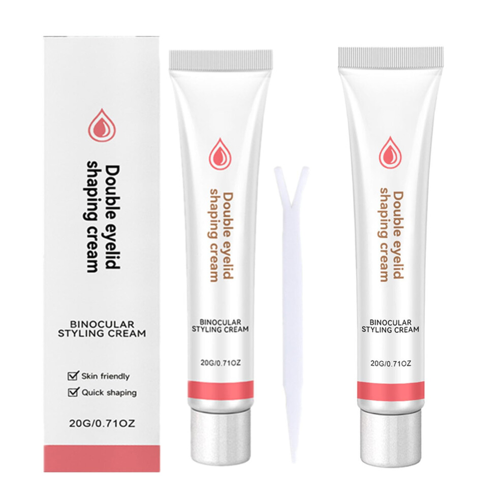 Cream Double Eyelid 20Ml 2 Pcs Waterproof Invisible Natural Look Long Lasting Eyelid Styling