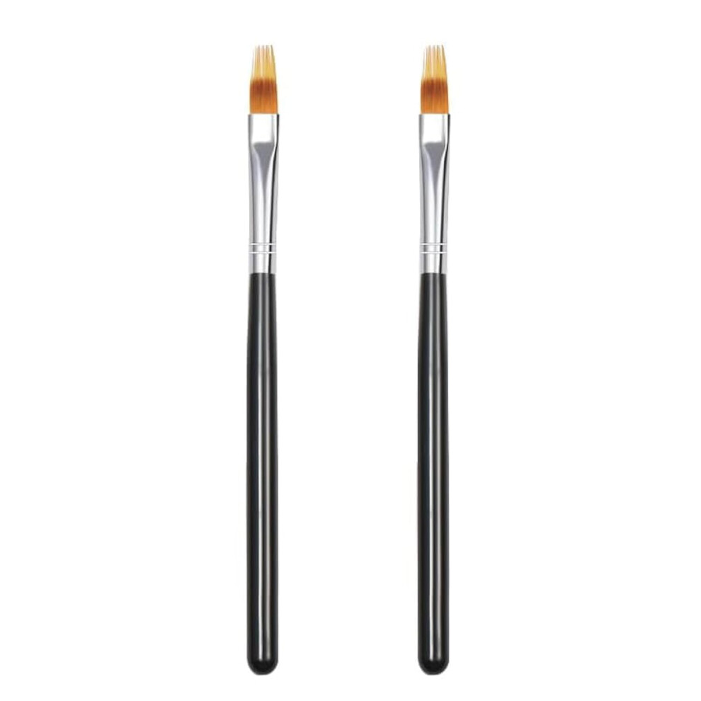 Ombre Nail Brush Set for Smooth Gradient Blending with Durable Acrylic Handle, 2 Black Brushes