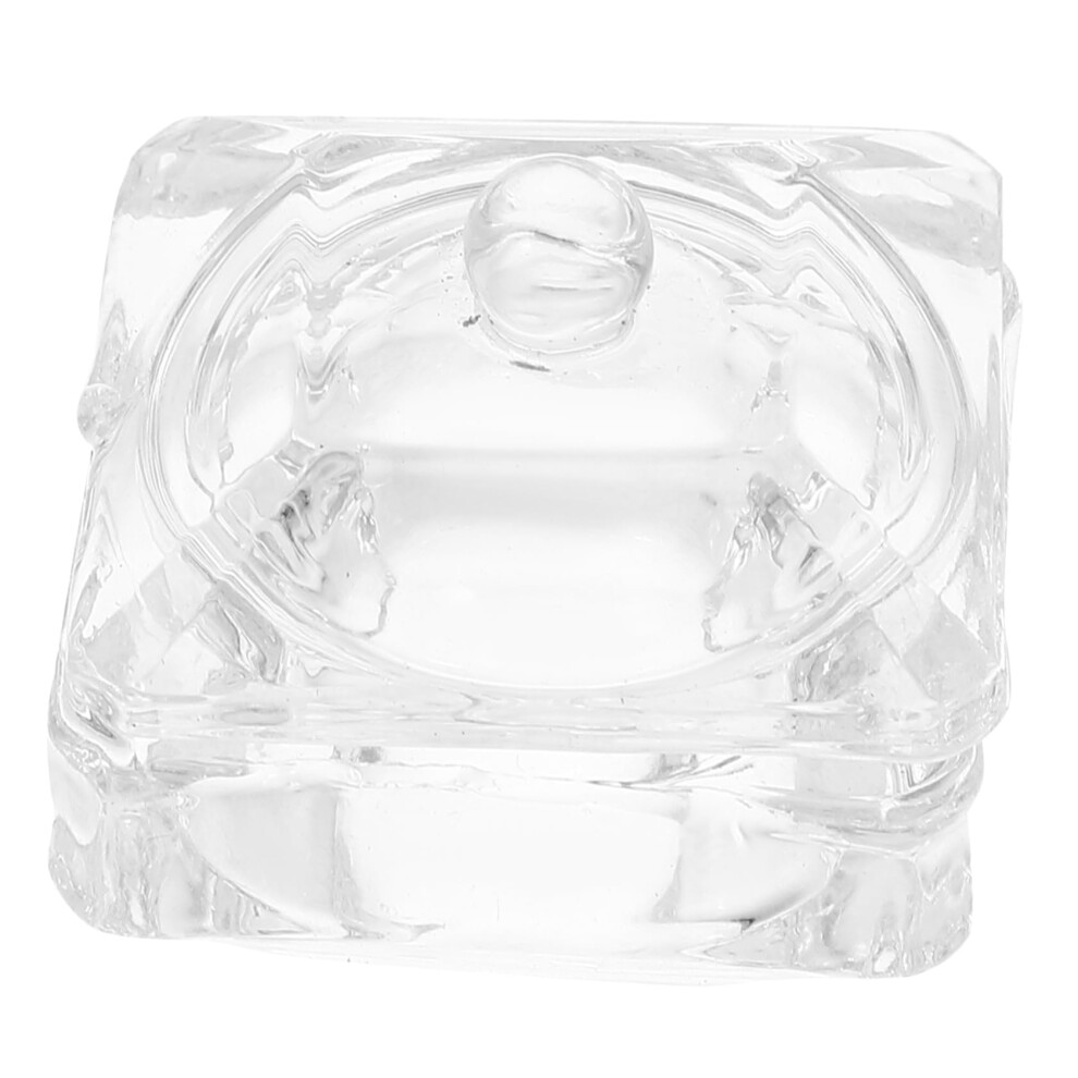 Acrylic Nail Dappen Dish with SpillâProof Lid, Transparent Glass Liquid Holder for Manicure