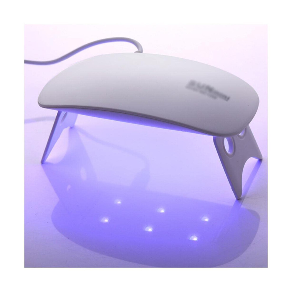Light/White Uv Nail Lamp 6W Led Gel Nail Dryer Usb Rechargeable Compact For Home Manicure